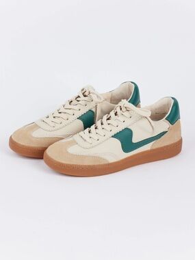Dolce Vita Cream and Teal Retro Low-Top Sneakers
